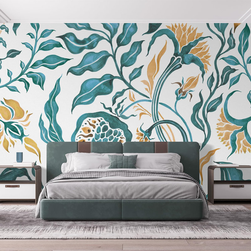 Abstract Floral Floral Border, 192" L x 132" W