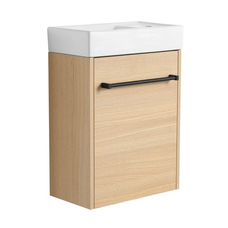 Floating Wall-Mounted Bathroom Vanity with Ceramic Sink