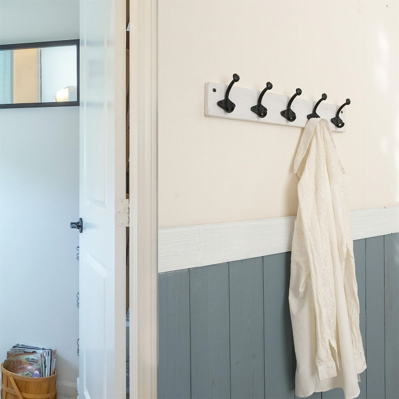 5 - Hook Coat Rack, Black/White