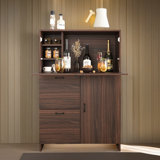 Desk Cabinet, With Storage Drawer & Shelves, Fold-Up Desktop, Ideal For Home, Office, Dormitory, Small Spaces W31.49"Xd13.78"Xh47.2"