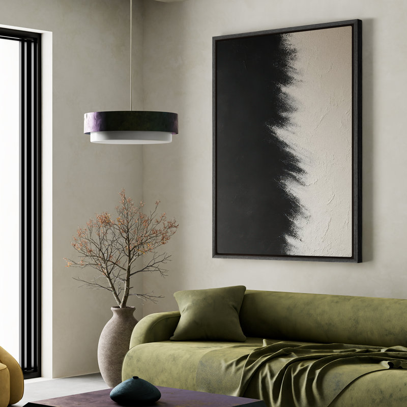 Art mural encadré, impressions murales abstraites rétro sur toile 16 po x 24 po, H 24 po x l 16 po, Noir