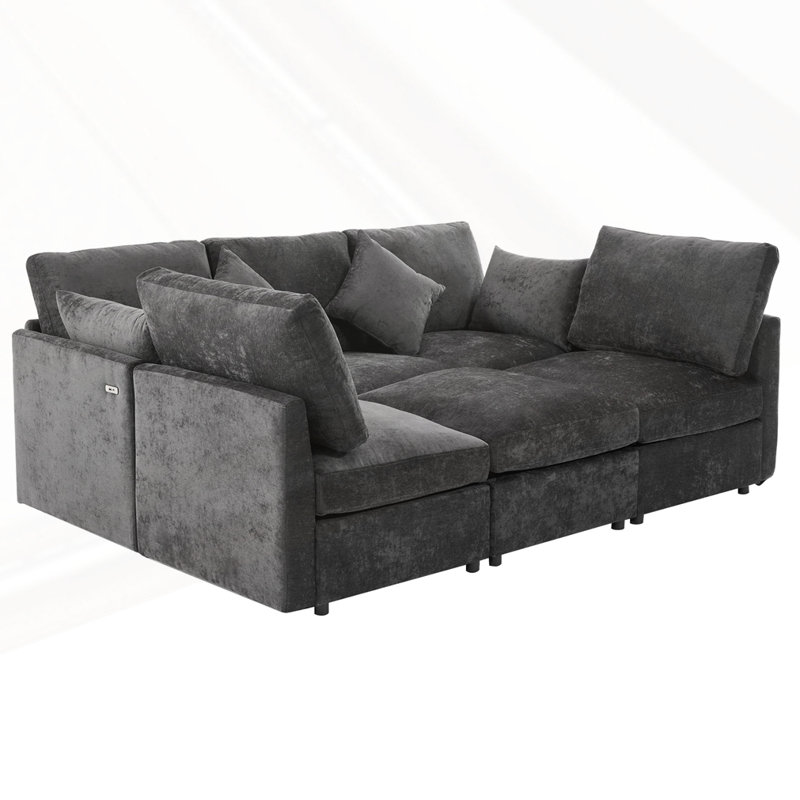 Canapé modulaire Canapé modulaire en forme de U, Noir