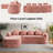 Chenille Boneless L-shaped Sectional Sofa With Curved Armrests And 4 Pillows, , Space-saving Compressed Design, Left-facing-1792597117