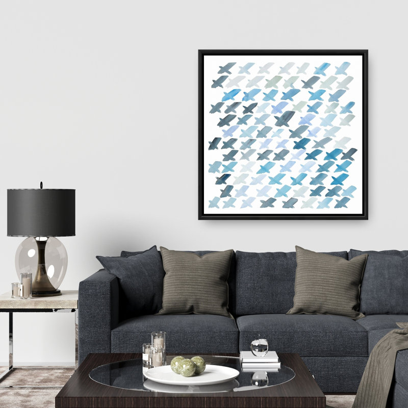 X Pattern - Turquoise Framed Canvas for Home Decor