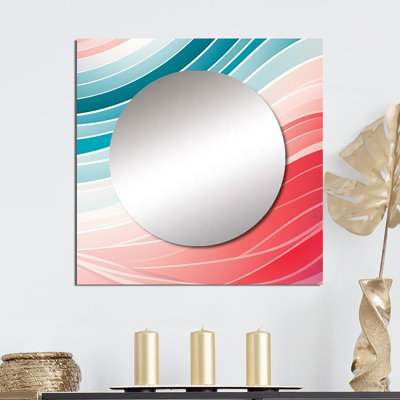 Décoration murale Bold Graphic Sunset en bleu sarcelle et rose