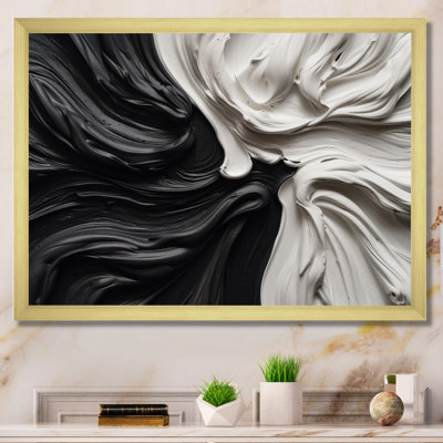 Black White Marbled Dreamscape IV - Abstract Geometric Wall Art