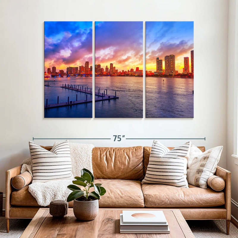 Sireci Miami Vivid Sunset, 42" H x 65" W