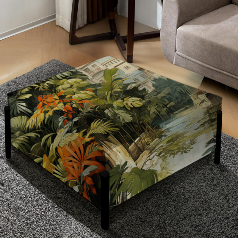 Urban Jungle Mirage - Grand repose-pieds carré tropical