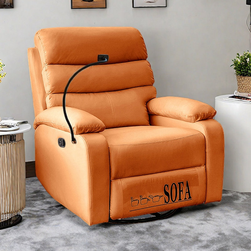Fauteuil inclinable moderne en similicuir, Orange