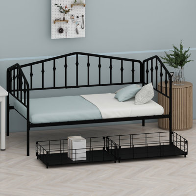 Le lit de jour avec tiroirs de rangement offre une fabrication durable et un style polyvalent pour les chambres d'amis