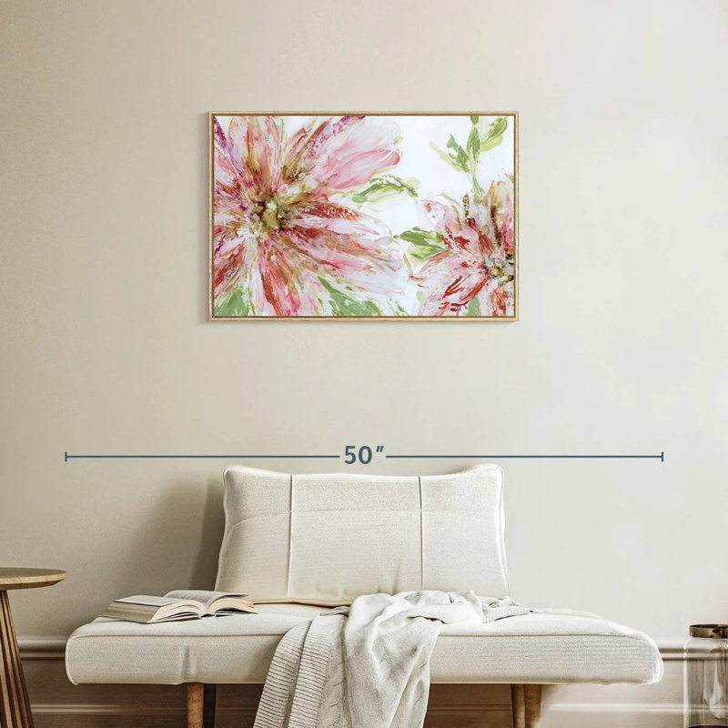 Panache floral, Cadre flottant en bois naturel, 31 po x 21 po