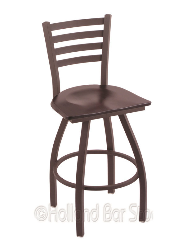 Tabouret de bar pivotant de 30" Evers, Érable cerisier foncé, Bronze, Tabouret de bar (siège d’une hauteur de 30 po)