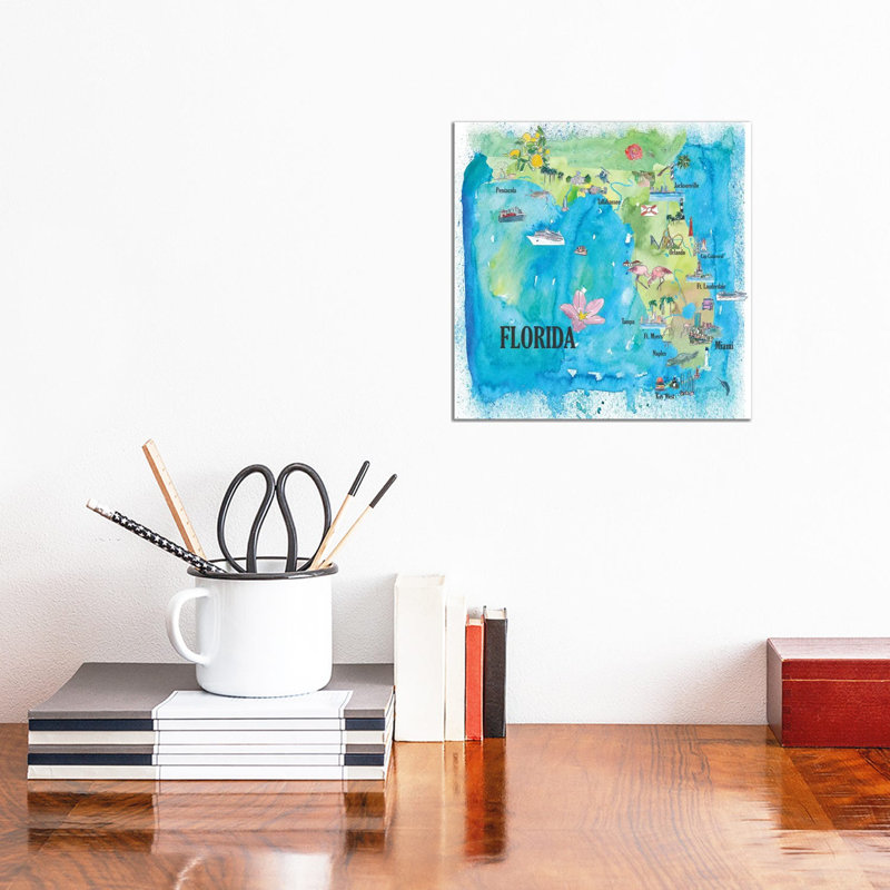 USA, Florida Travel Poster by Markus & Martina Bleichner - Wrapped Canvas Gallery-Wrapped Canvas Giclée