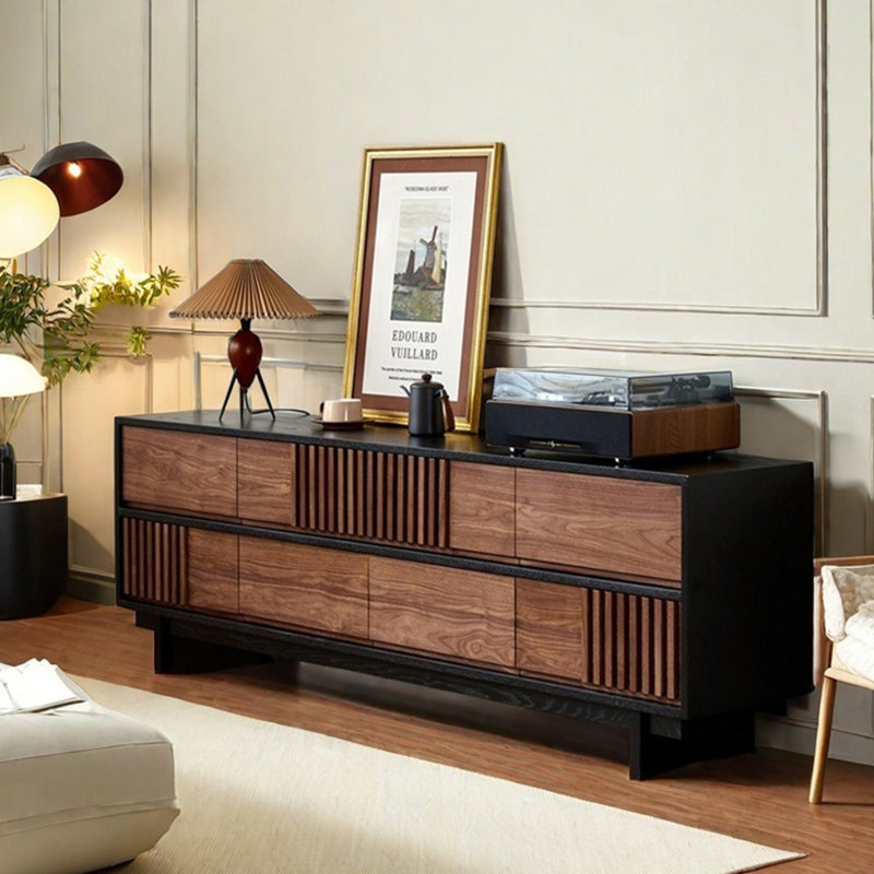 Meuble télé rétro de grande capacité, 78.74"