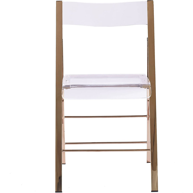 Chaise pliante empilable en plastique Kiyaan, Or nouveau