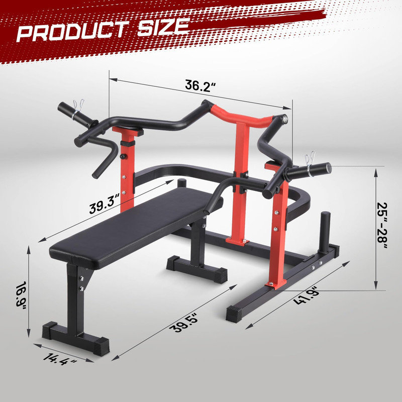Compact Heavy Duty Chest Press Machine with Adjustable Bench for Home Gym
