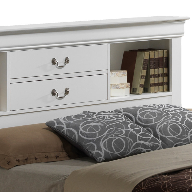 Louis Phillipe Bookcase Storage Bed, Full, White