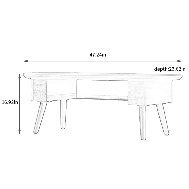 Solid wood vintage coffee table