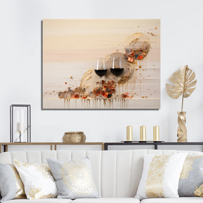 Minimalisme vin champagne sur toile