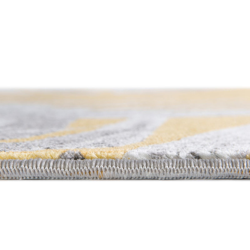 Tapis champêtre et floral de couleur or et beige, Rectangle 2 pi x 3 pi