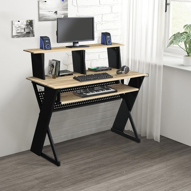 Bureau de musique avec gestion des câbles