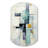 White Blue Suprematism Harmonious Convergence II - Abstract Cylinder Shape Asymmetric Metal Wall Art-105572066