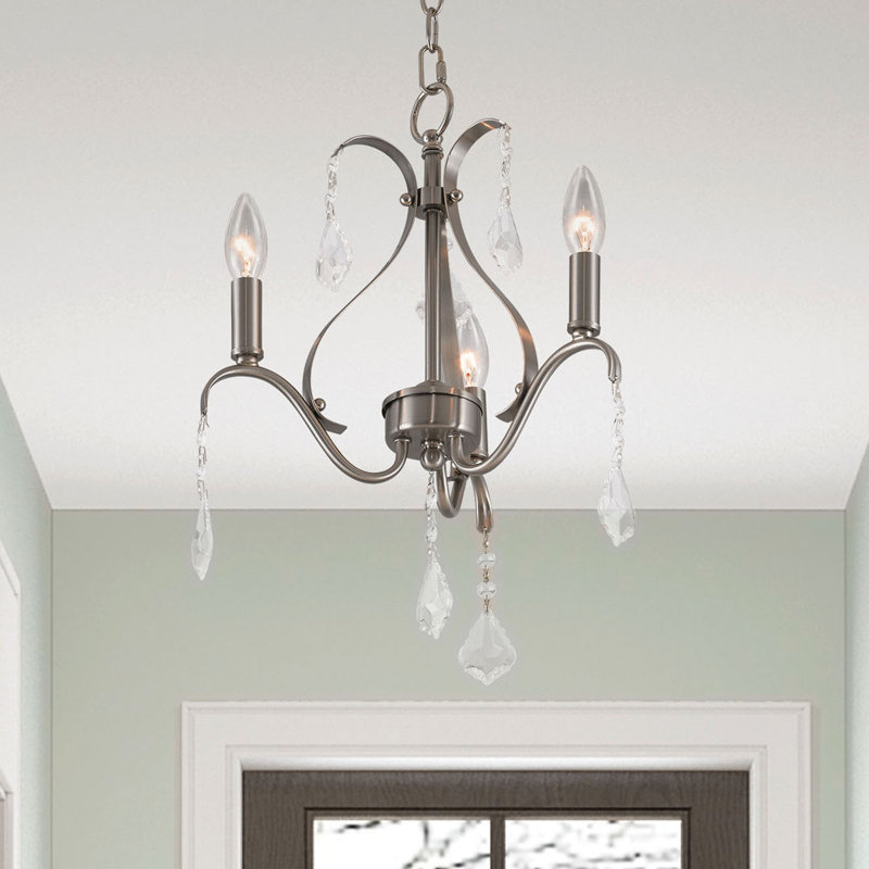 Maines 3 - Light Candle Style Classic Chandelier with Crystal Accents, Bronze