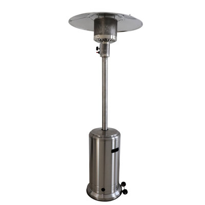 Chauffe-terrasse au propane 46000 - Acier inoxydable, gris acier, offre de la chaleur en toute liberté avec une chaleur douce