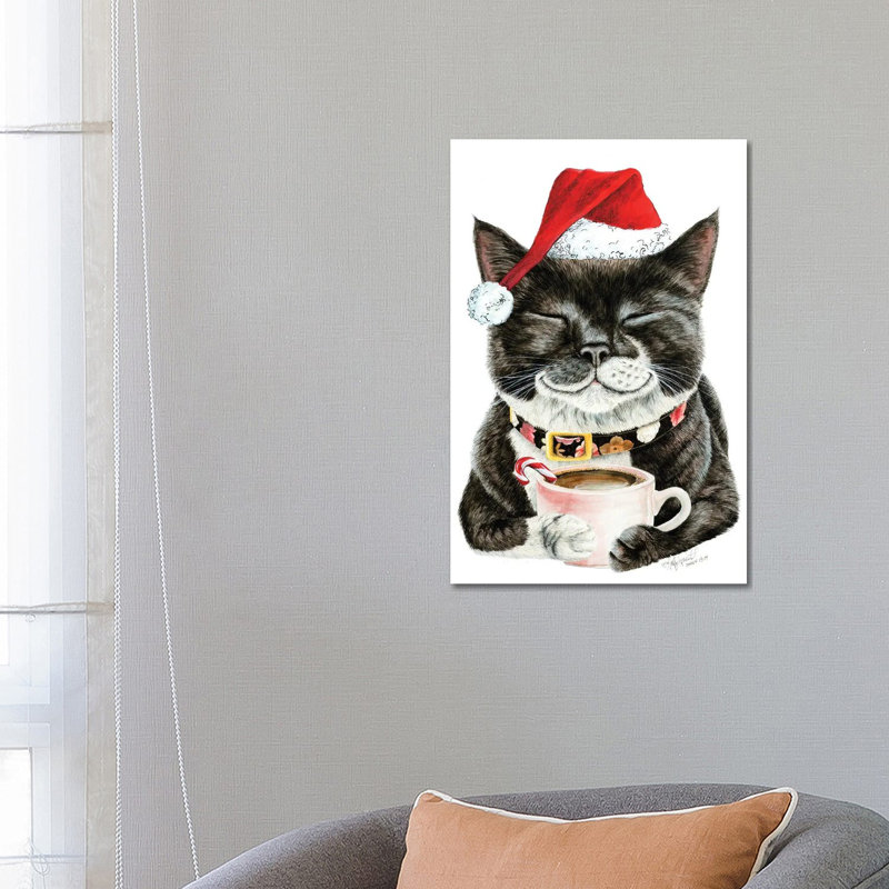 Purrfect Morning Christmas by Holly Simental - Wrapped Canvas Print, 66.04 cm H x 45.72 cm W