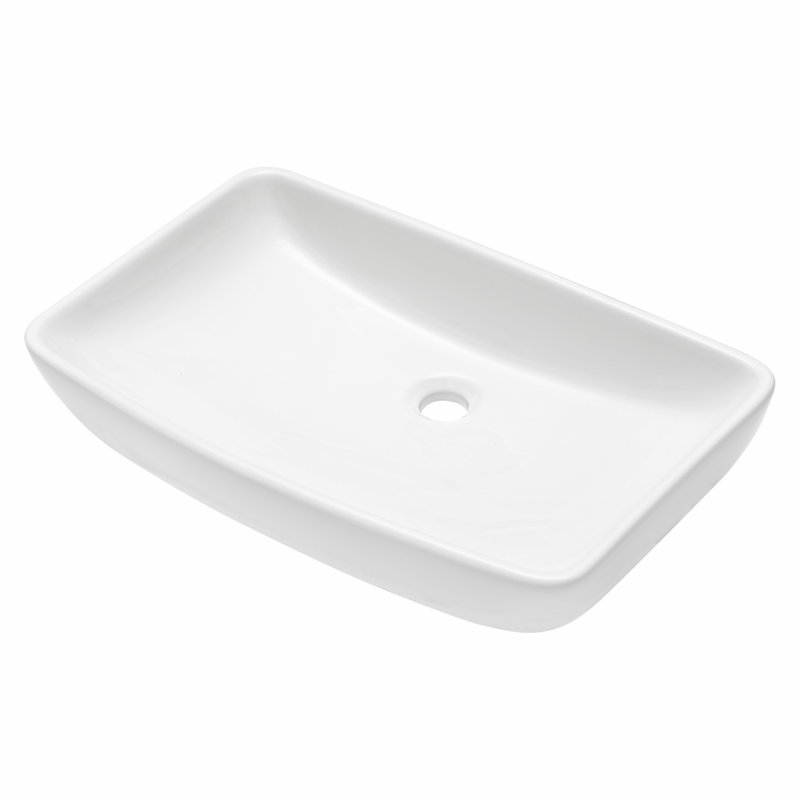 Lavabo de salle de bain vasque rectangulaire contemporain en céramique, vasque rectangulaire