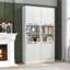 Armoire de rangement pour salle de bain de 75 po de hauteur avec 4 portes et 2 compartiments ouverts sur pied chêne blanc