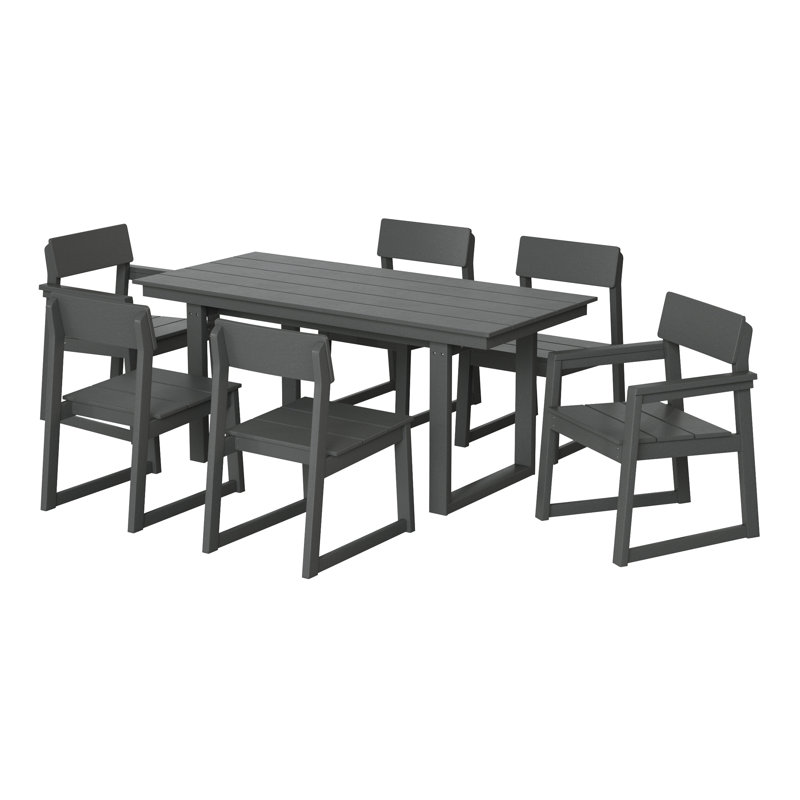 Ensemble repas d'extérieur 7 pièces 7 pièces, Grey