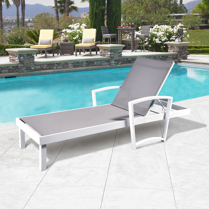 Chaise longue simple inclinable 78,7 po Tarun