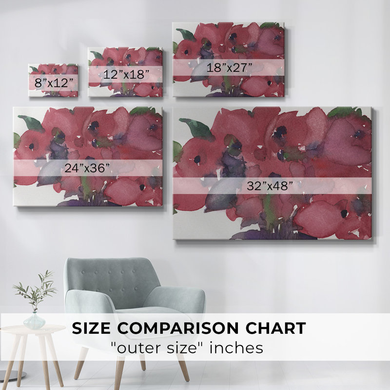 Floral Pretty I-Gallery Wrapped Canvas, H 12 po x l 18 po