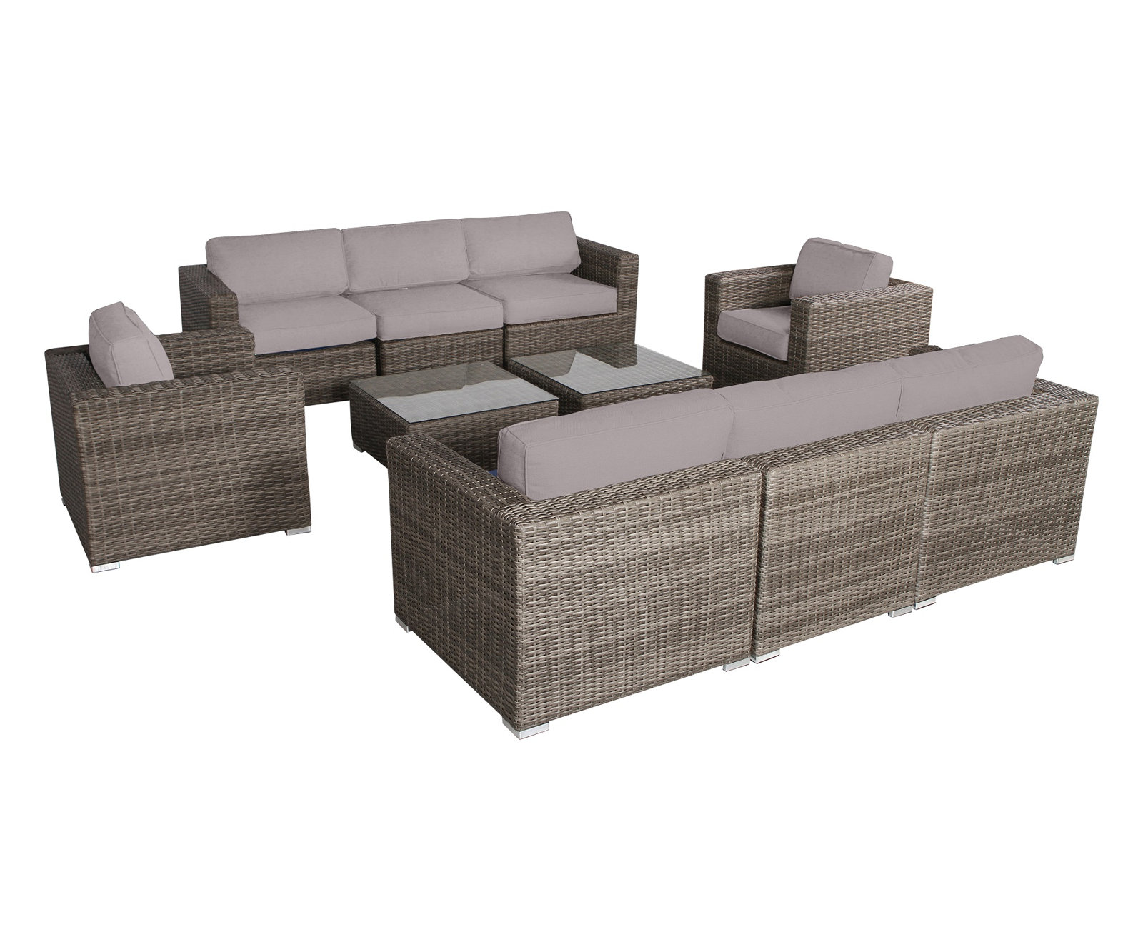 Franke 8-Person Patio Seating Group, Canvas Taupe Sunbrella® Canvas, Mixed Gray