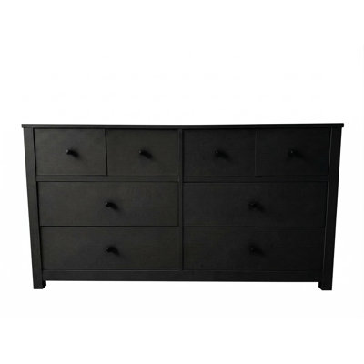 Commode 8 tiroirs en bois, armoire de rangement avec base de pilier pour la chambre à coucher