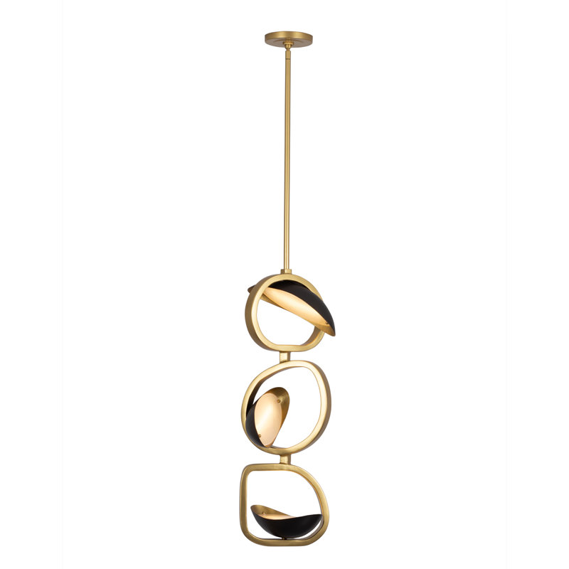 Luminaire suspendu Onyx 3 LT or brossé / bronze satiné Kalco