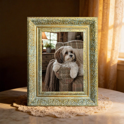 Antique Gold 1PC Classic Picture Frame for 8" x 10" Photos and Bedroom Shelf Styling