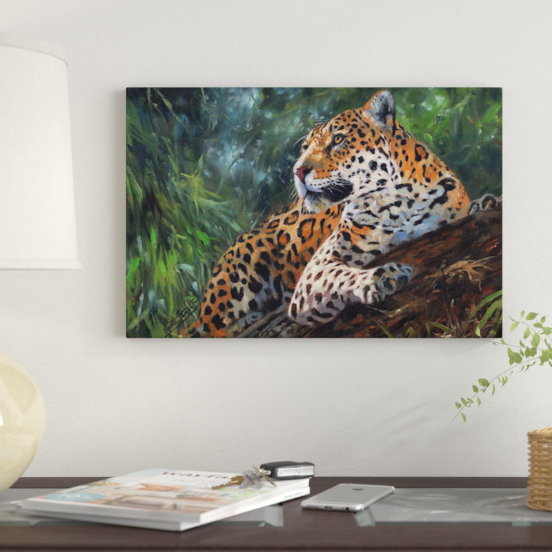 «Jaguar in Tree», impression sur toile, H 26 po x l 40 po x P 1,5 po, Toile tendue, Pas de tapis