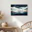 «Teal and Gold Cattails Growing in Abstract Blue Mountain Lake», art mural-133053884