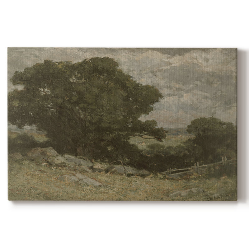 Paysage rétro - DCXCVII, H 33 po x l 49 po x P 1,5 po, Toile tendue