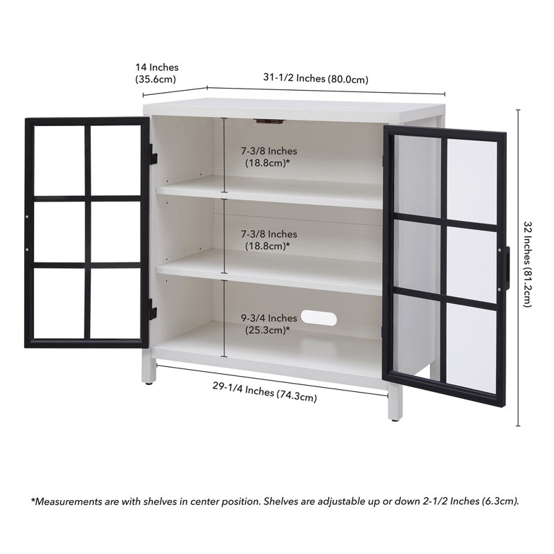 Bennett 2 - Door Rectangle Accent Cabinet, White