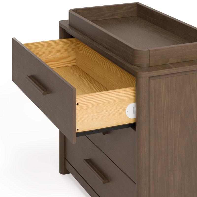 Malta 3 Drawer Chest With Removable Changing Topper, Hazelnut