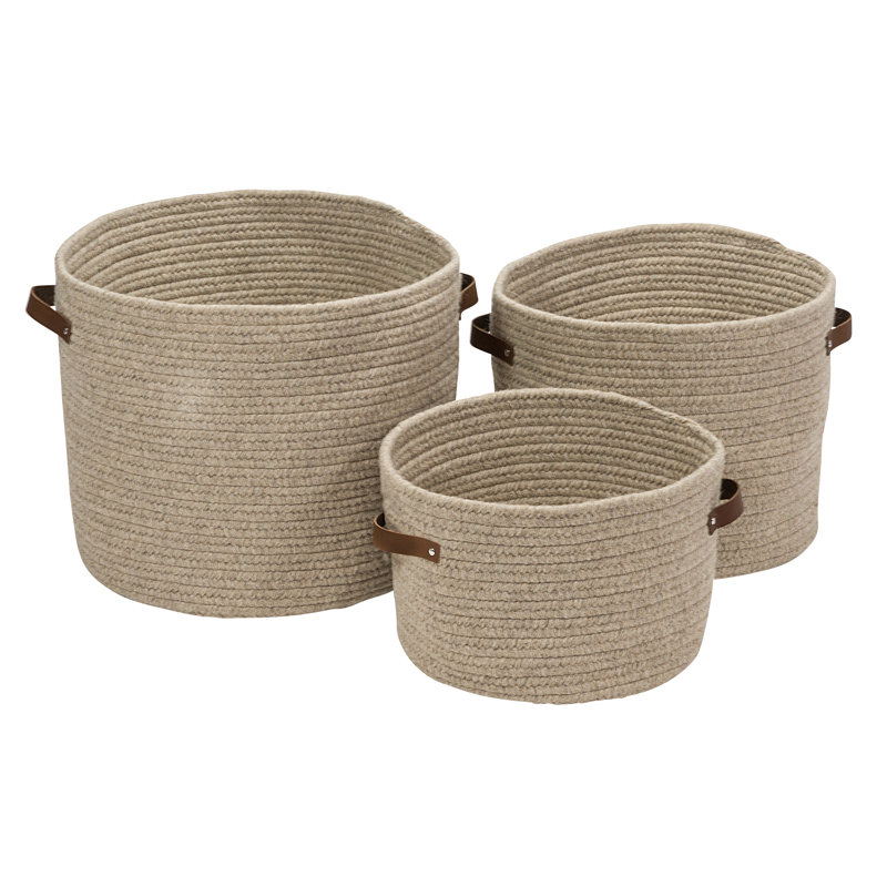 Panier en laine Monaco, H 12 po x l 16 po x P 16 po, Beige