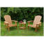 Ensemble 2 pièces de chaises longues d'extérieur toutes saisons en teck avec porte-gobelet intégré et sièges de patio aspect bois