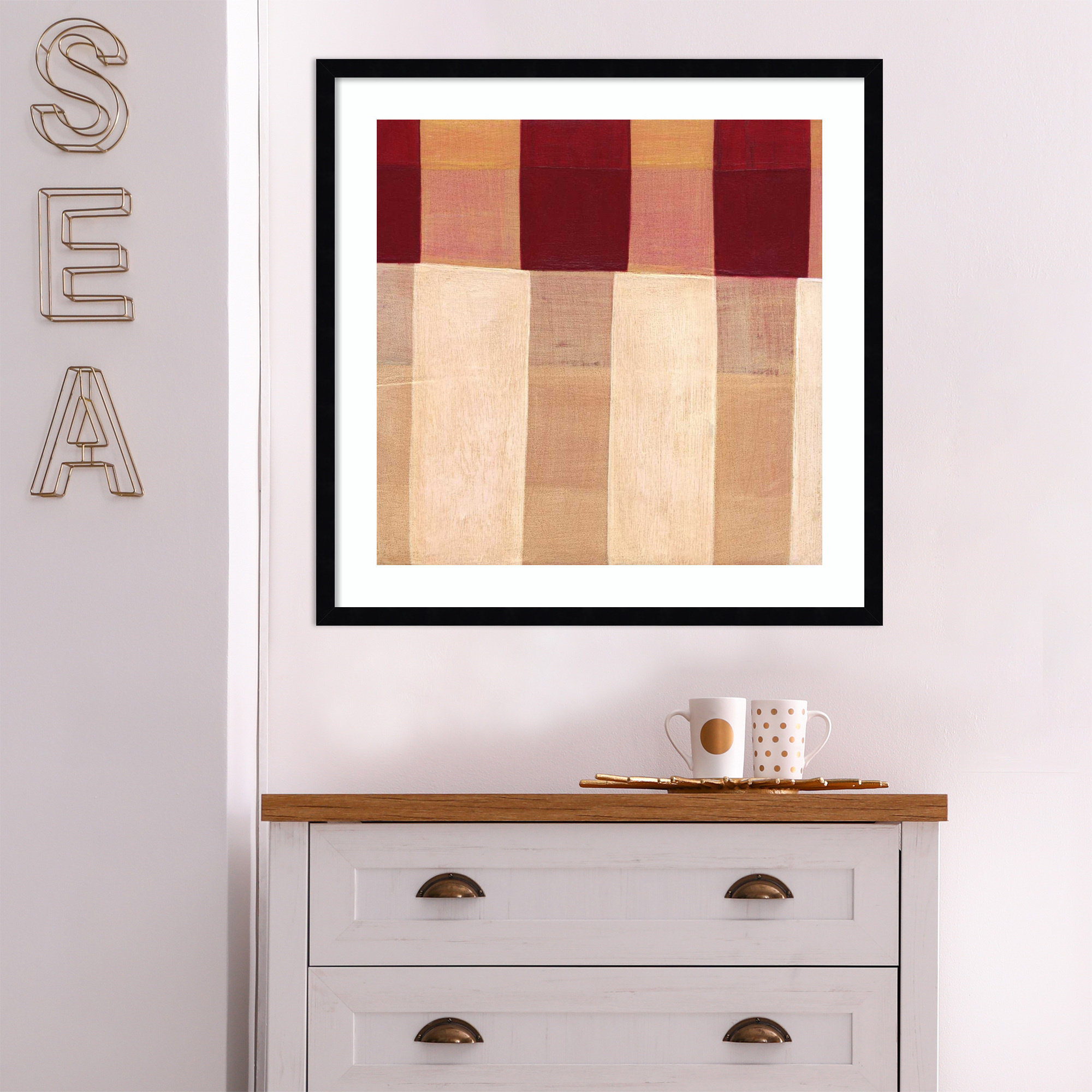 Broken Stripes 1 by Laura Nugent, 25" H x 25" W x 1" D, Black