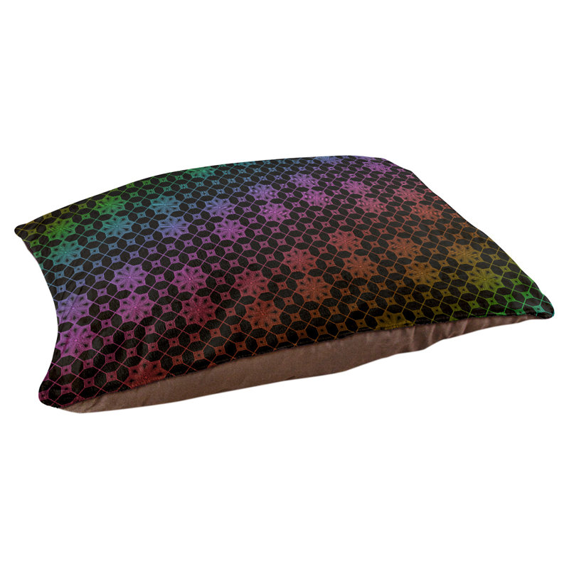 Coussin pour chien Byrge, Petit (l 29,5 po x P 19,5 po x H 9,5 po), Mauve / olive / bleu sarcelle