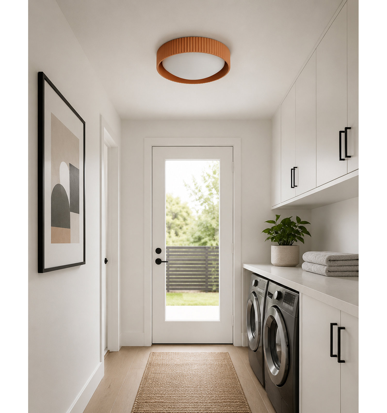 Carran Single Light Flush Mount, Terra Cotta