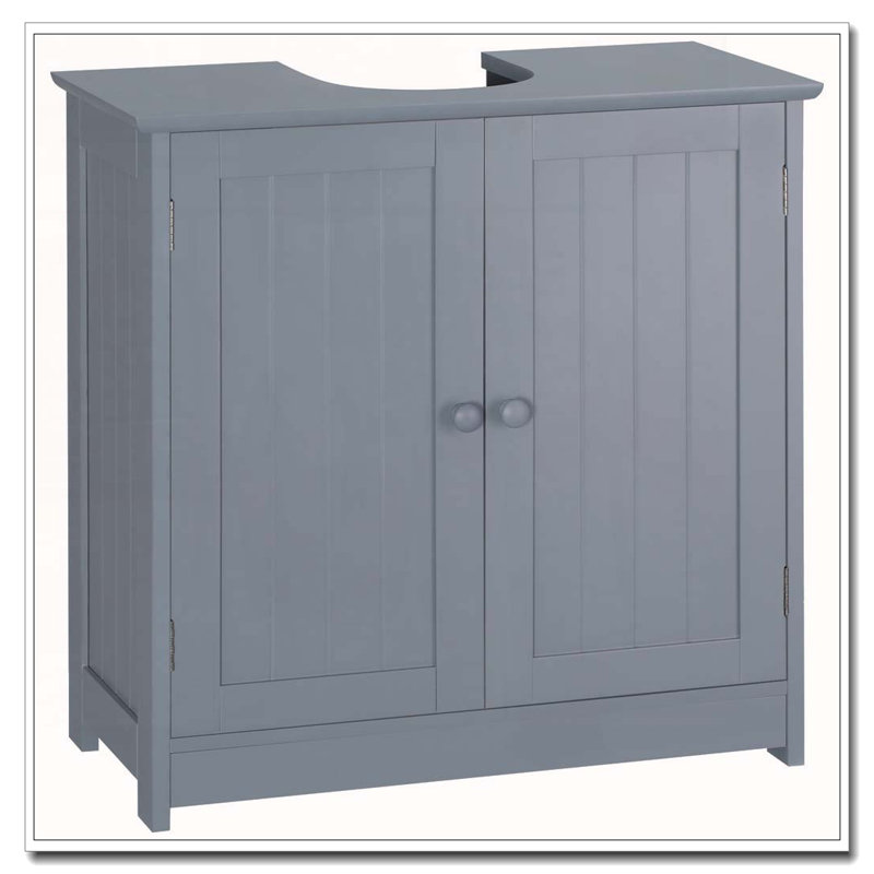Armoire de salle de bain sous l'évier avec forme en U compacte et tablette réglable