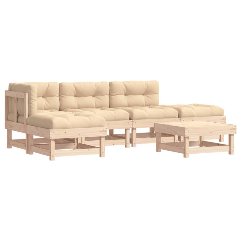 Ensemble de conversation avec coussins Gitchka, Beige, Brun